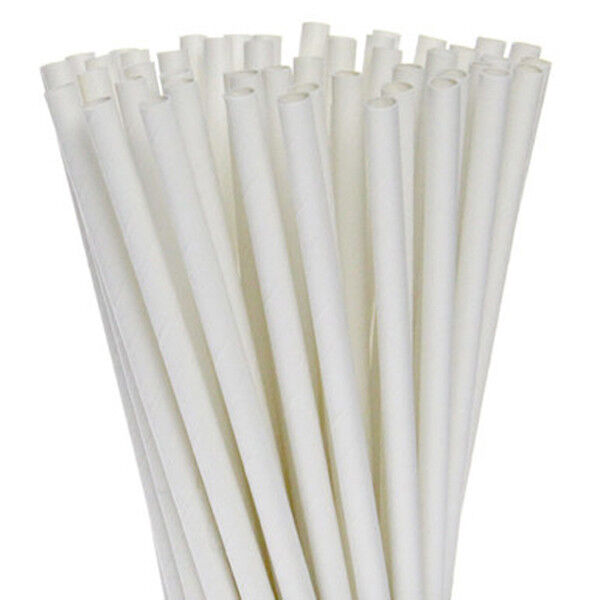 1000 Bulk Wholesale Pack White Drinking Straws Biodegradable Eco Paper Birthday Party Event Bistro Bar Cafe Take Away Price