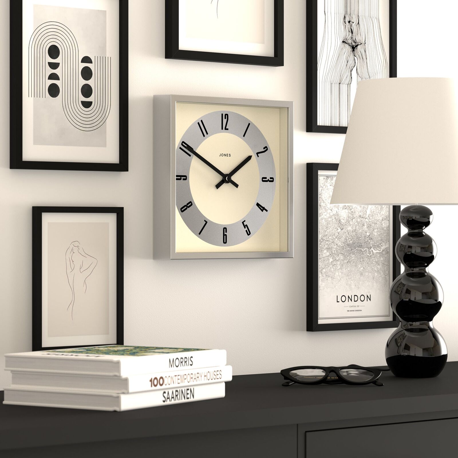 Newgate Jones Box Wall Clock Silver Price
