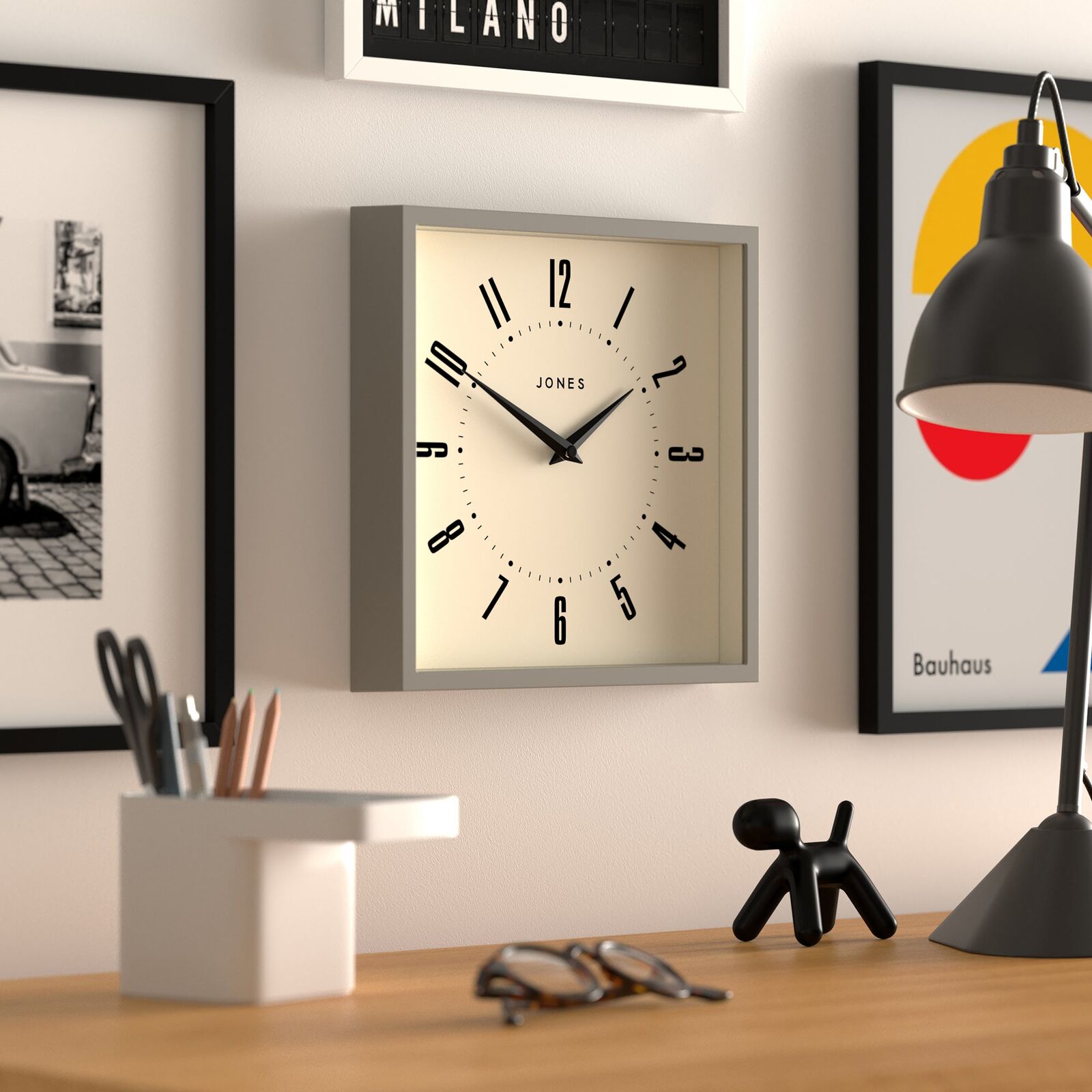 Newgate Jones Box Wall Clock Grey Price