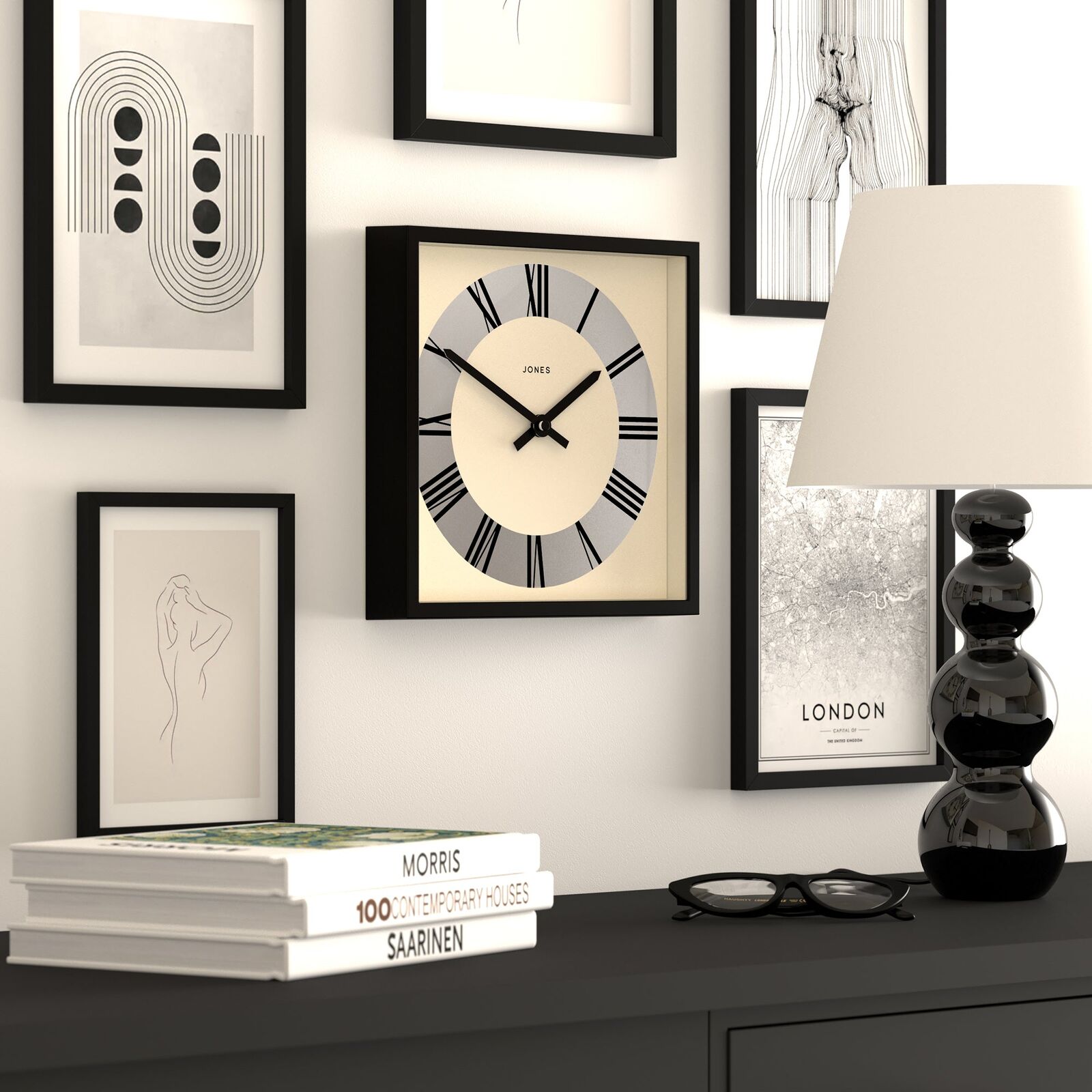 Newgate Jones Box Wall Clock Matte Black Price