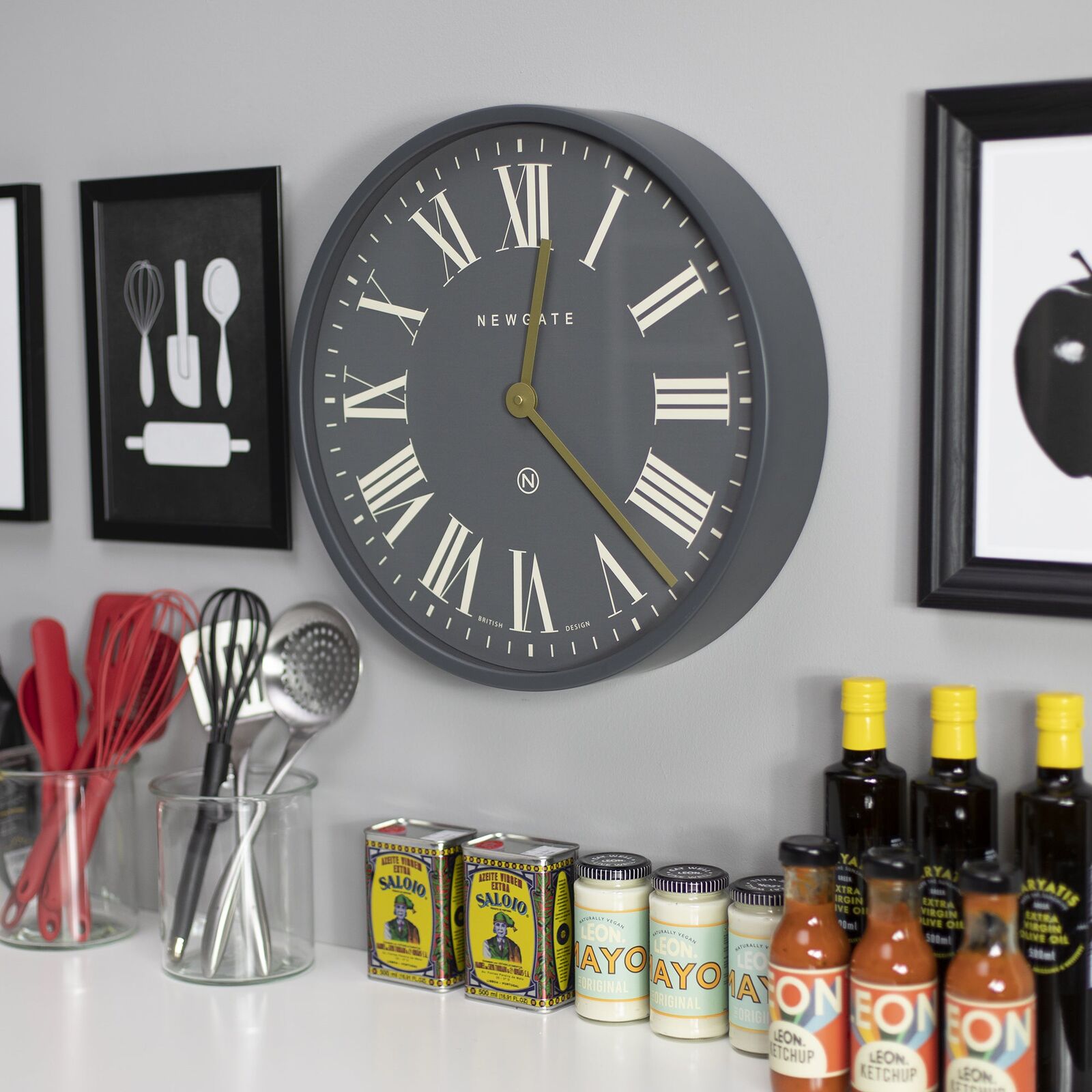 Newgate Mr Butler Wall Clock Moonstone Grey Reverse Dial Price