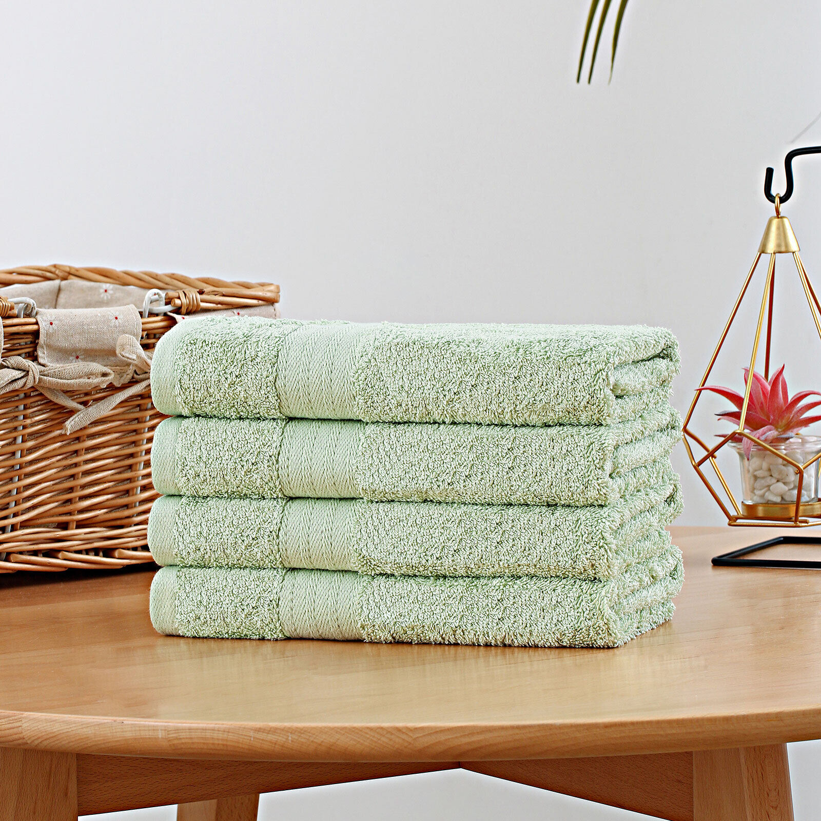 Bath Towel 4 Piece Cotton Hand Towels Set - Sage Green Price