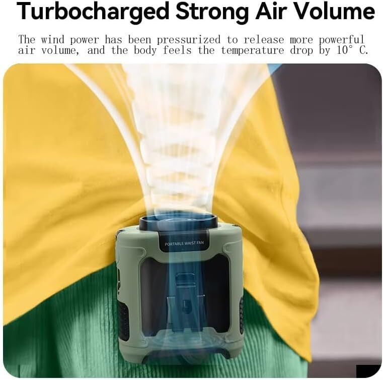 10000mAh Portable Outdoor Waist Fan Hanging Neck Strong Wind with Power Bank LED Lighting for Emergency Sports Outdoor Working Price