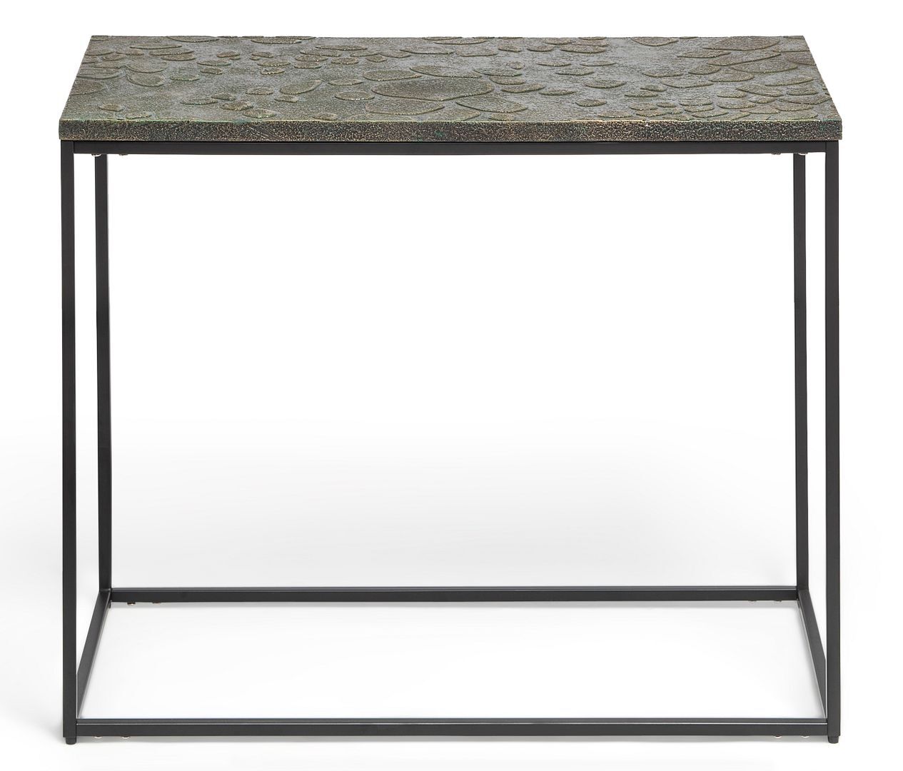 Black Sofa Side Table with Textured Wood Top Price