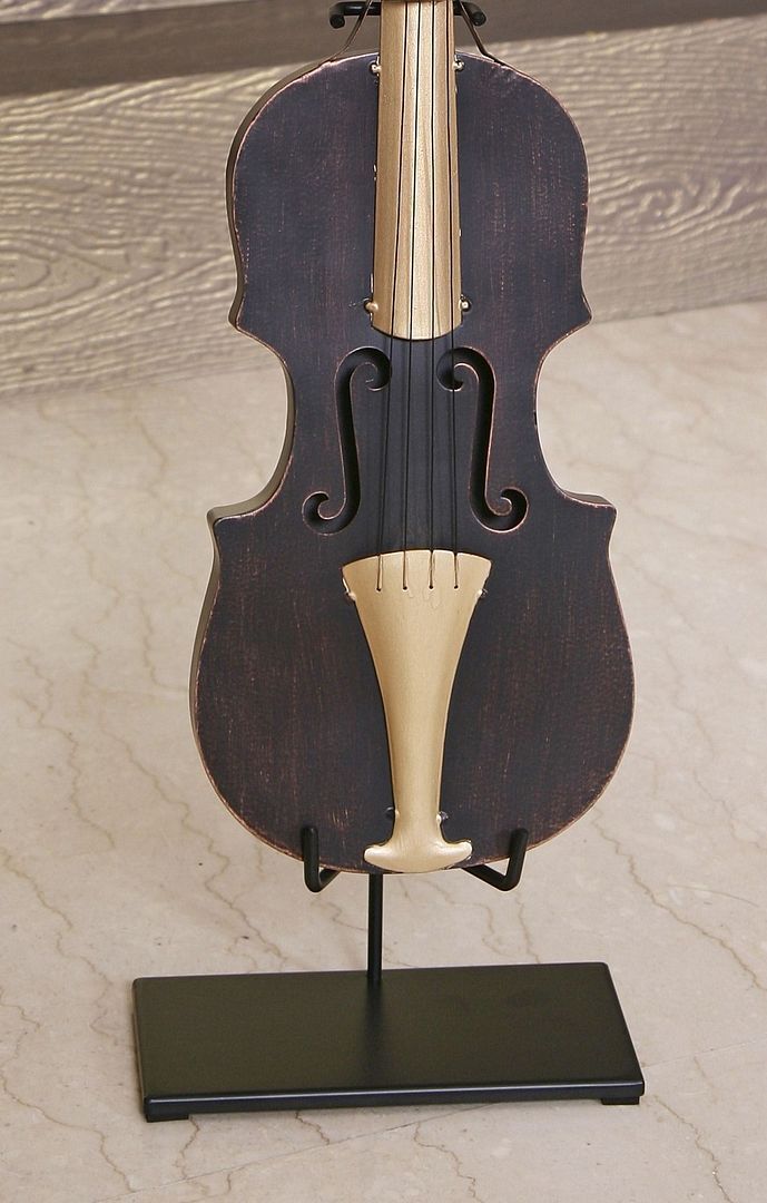Violin Statue Display Ornament for Home Decor in Copper Finish Price