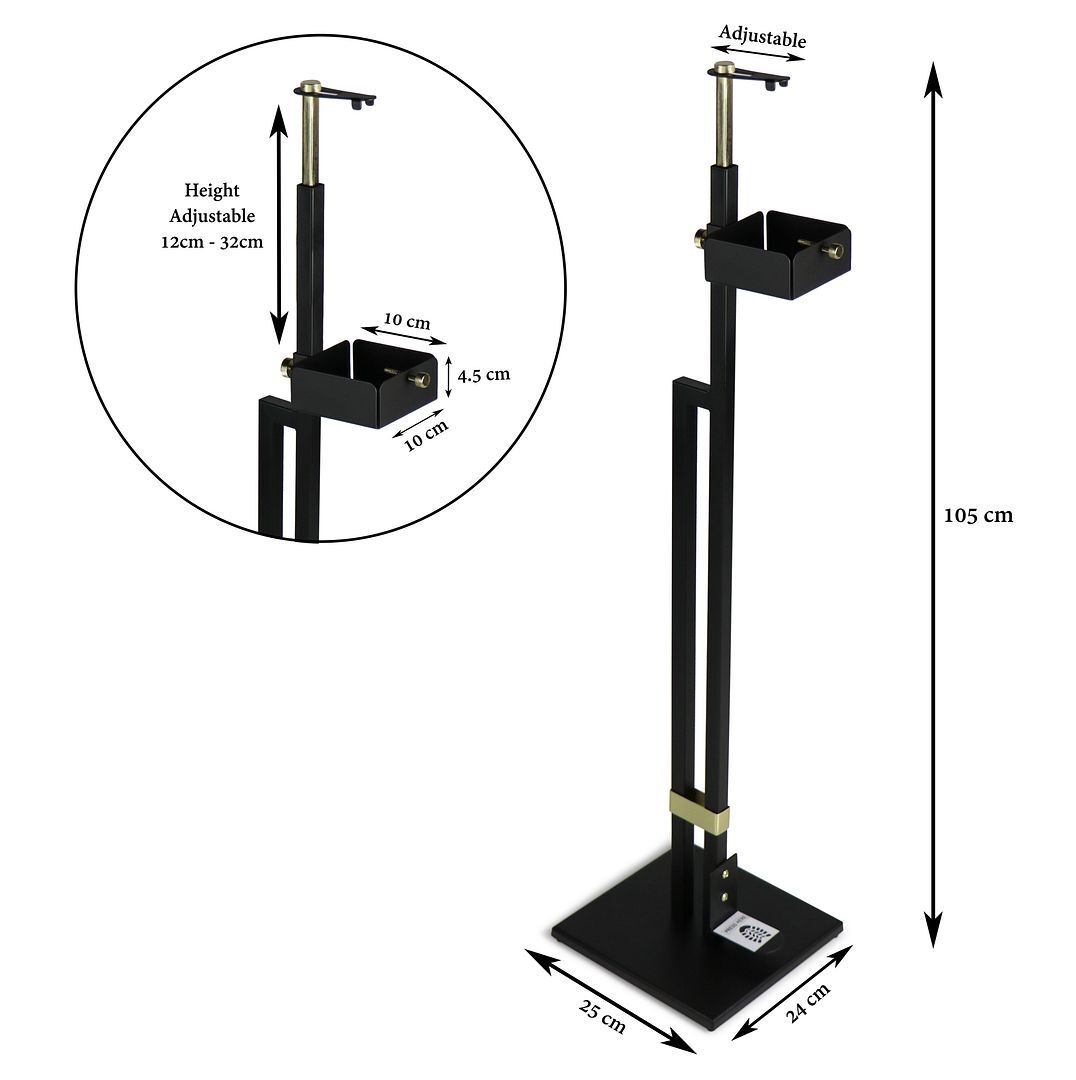Lirash Touch Free Hand Sanitiser Dispenser Station Floor Stand Foot Operated - Gold Black Price