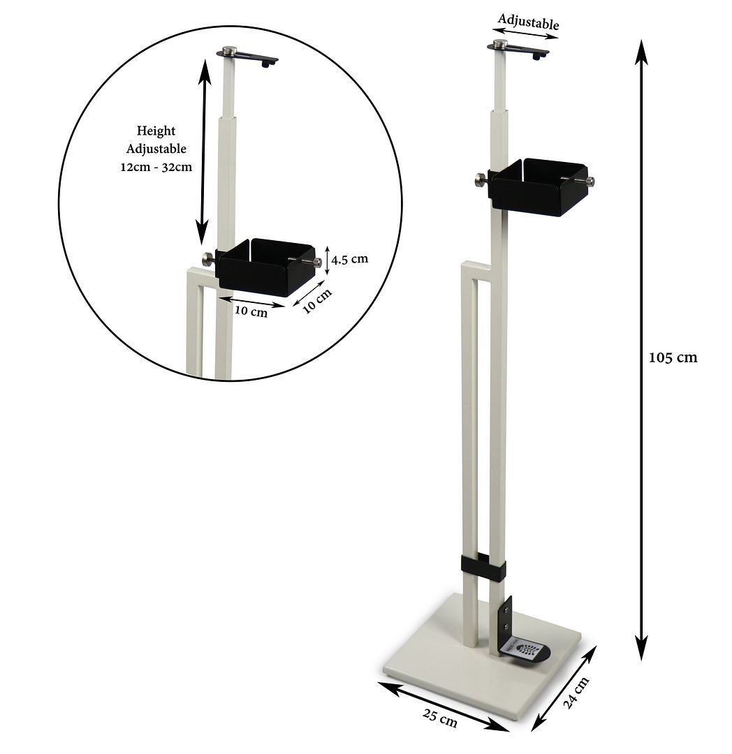 Lirash Touch Free Hand Sanitiser Dispenser Station Floor Stand Foot Operated - White Black Price