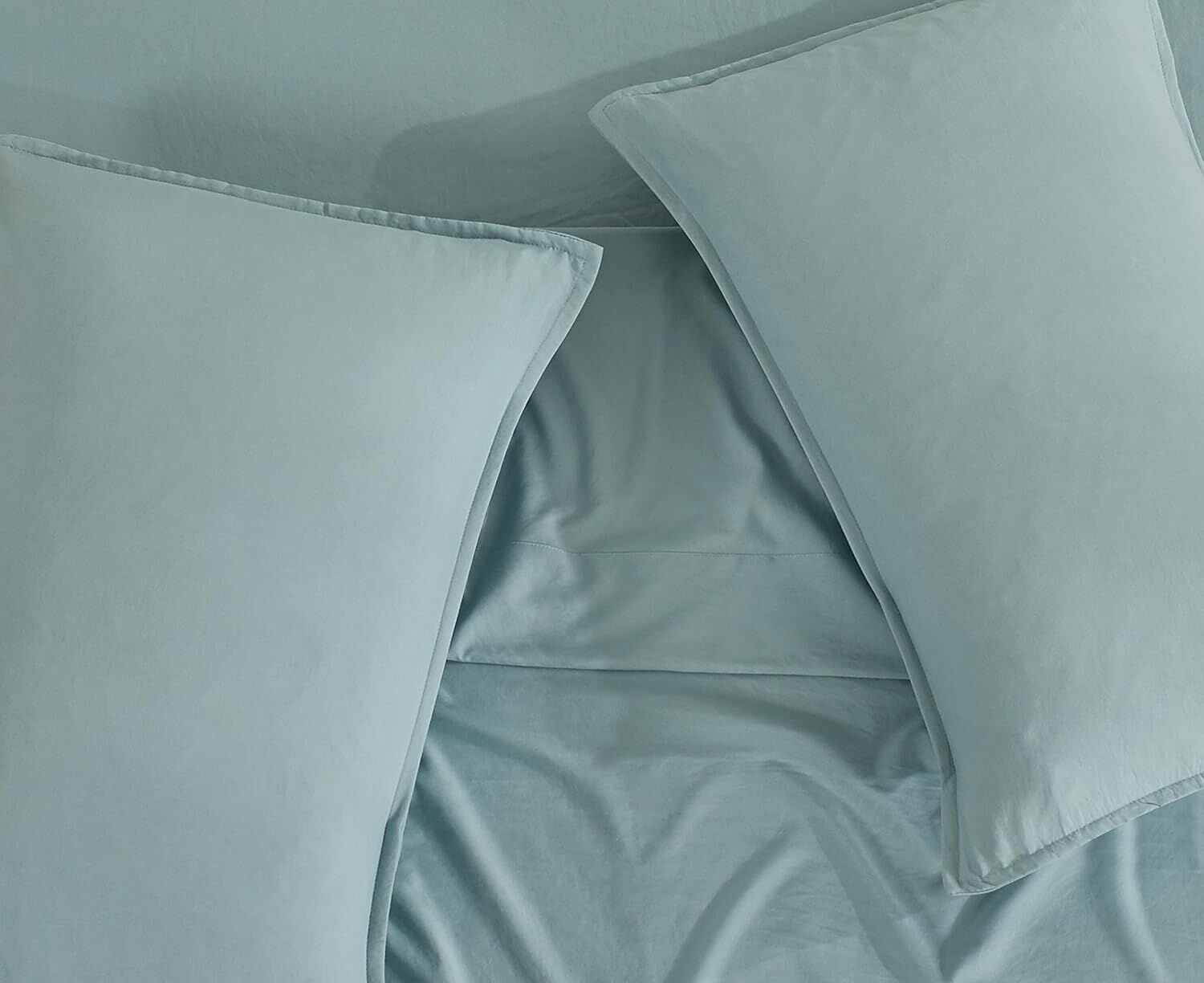 CleverPolly Vintage Washed Microfibre Sheet Set with 2 Pillowcases - Seafoam - King Price