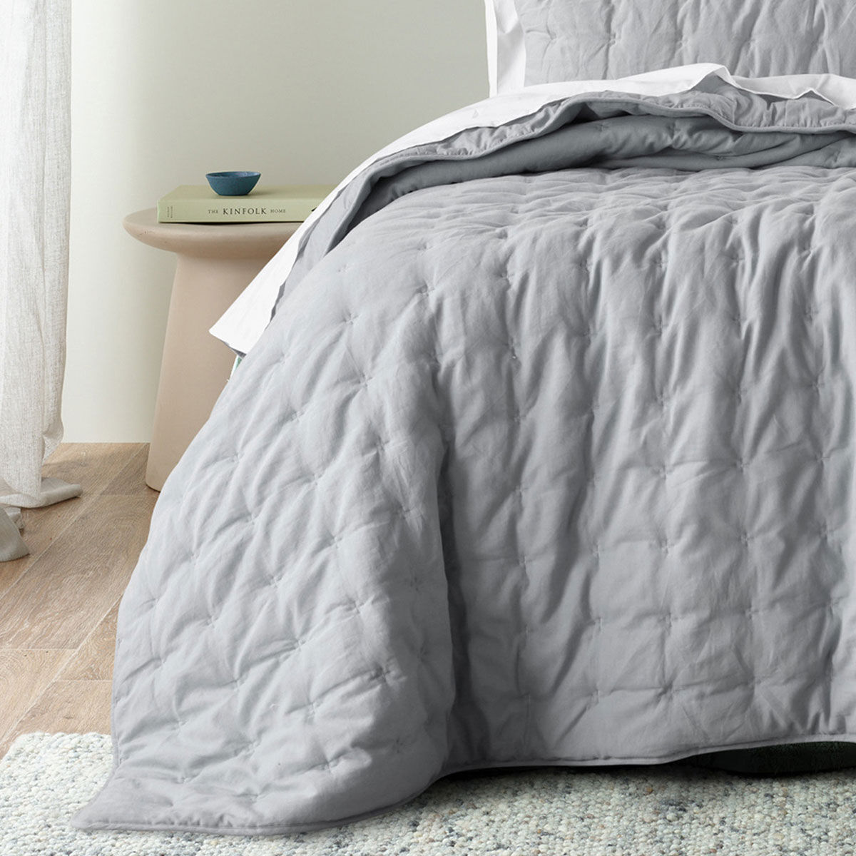 Bianca Langston Silver Pre-Washed Linen Cotton Comforter Set Queen/King Price