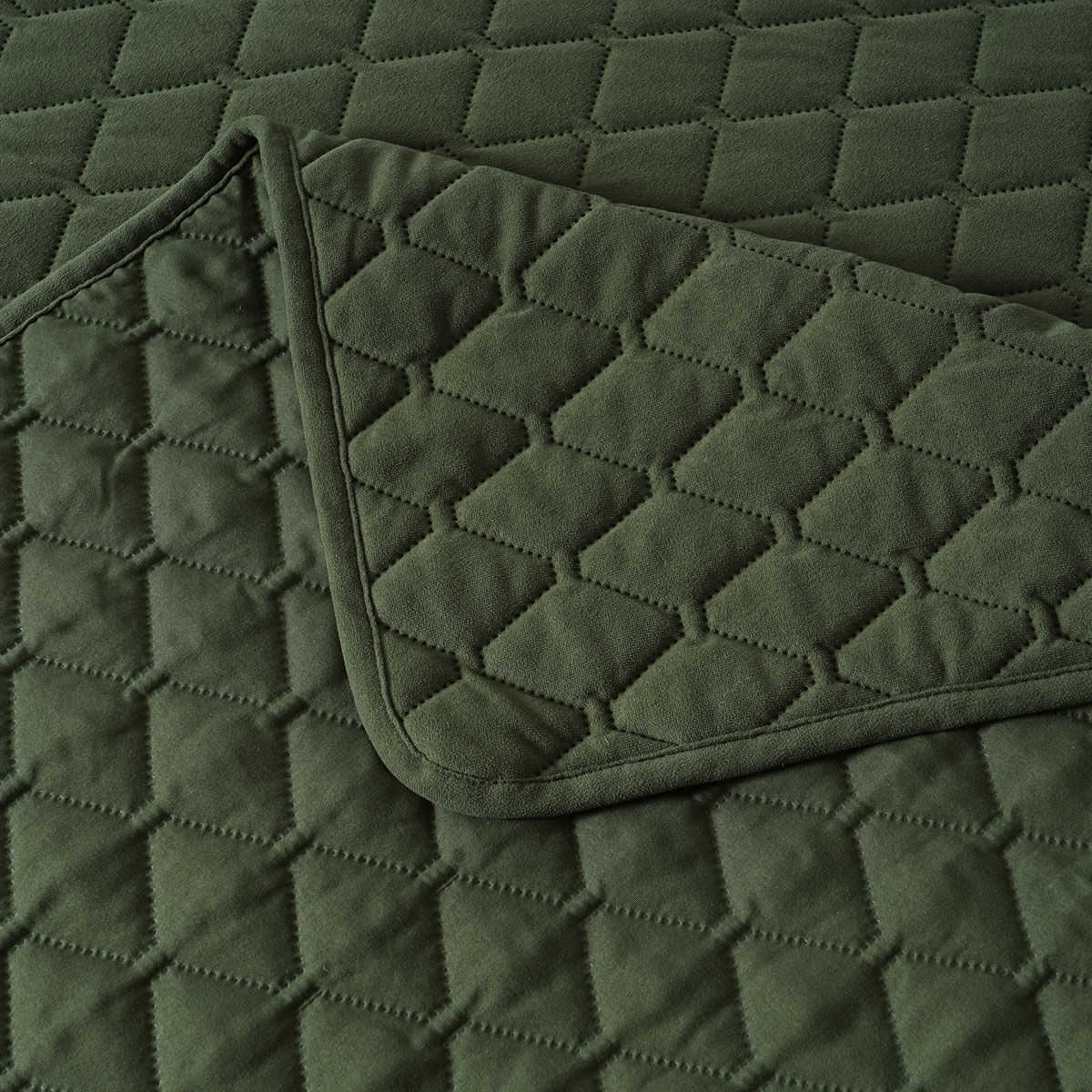 Bianca Lester Olive Velvet Diamond Polyester Coverlet Set Single/Double Price