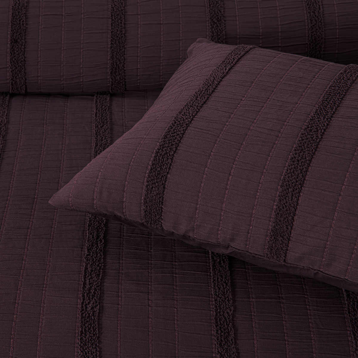 Bianca Malua Grape Jacquard Striped Quilt Cover Set Queen Price