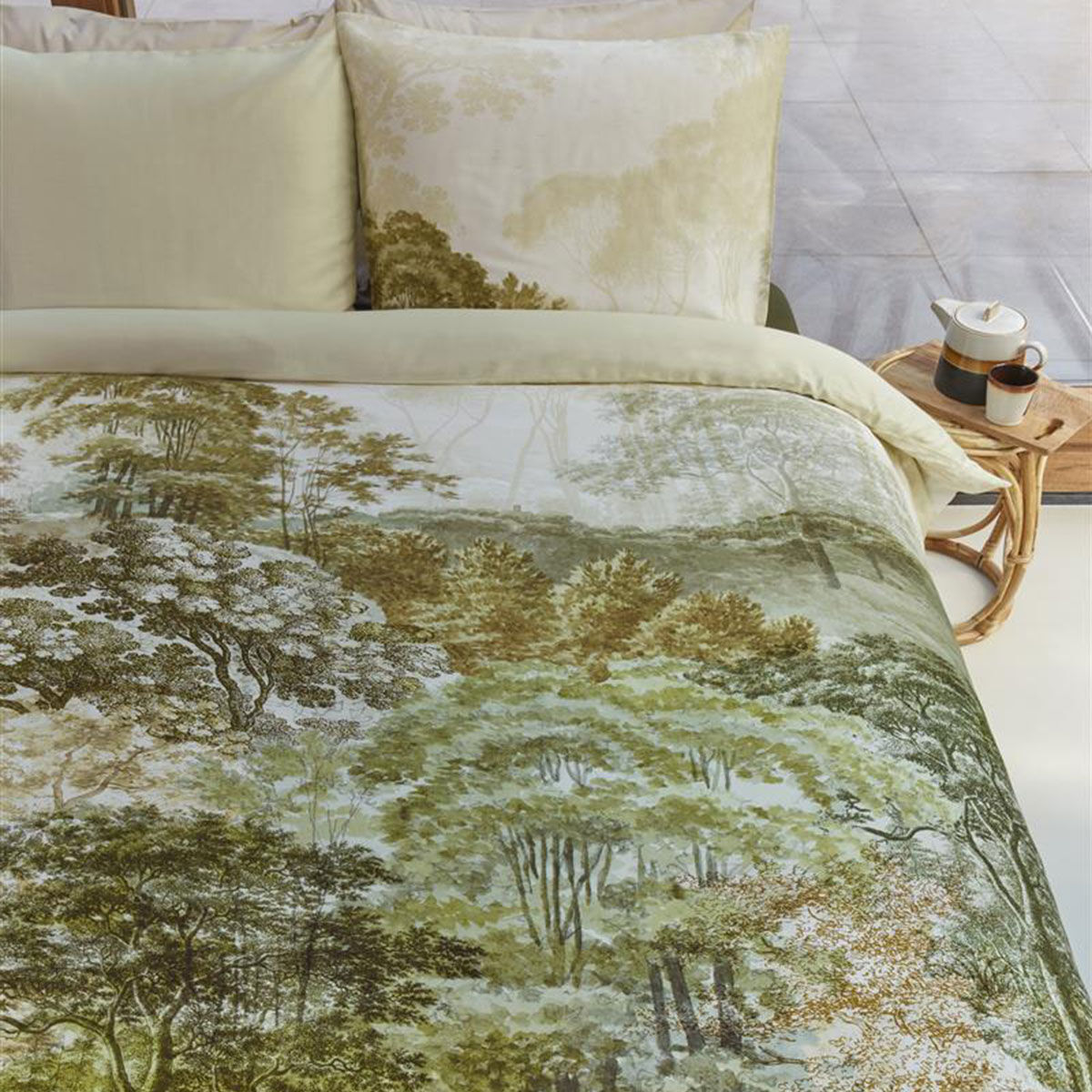 Arcadia Green Cotton Sateen Quilt Cover Set King Price