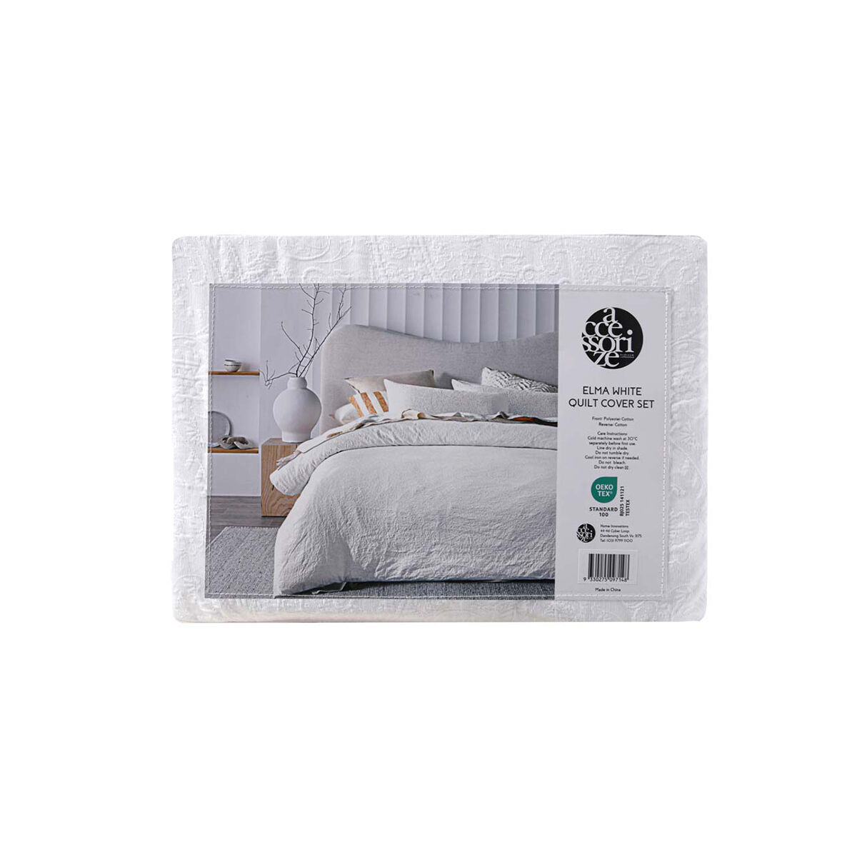 Accessorize Elma White Jacquard Quilt Cover Set Super King Price