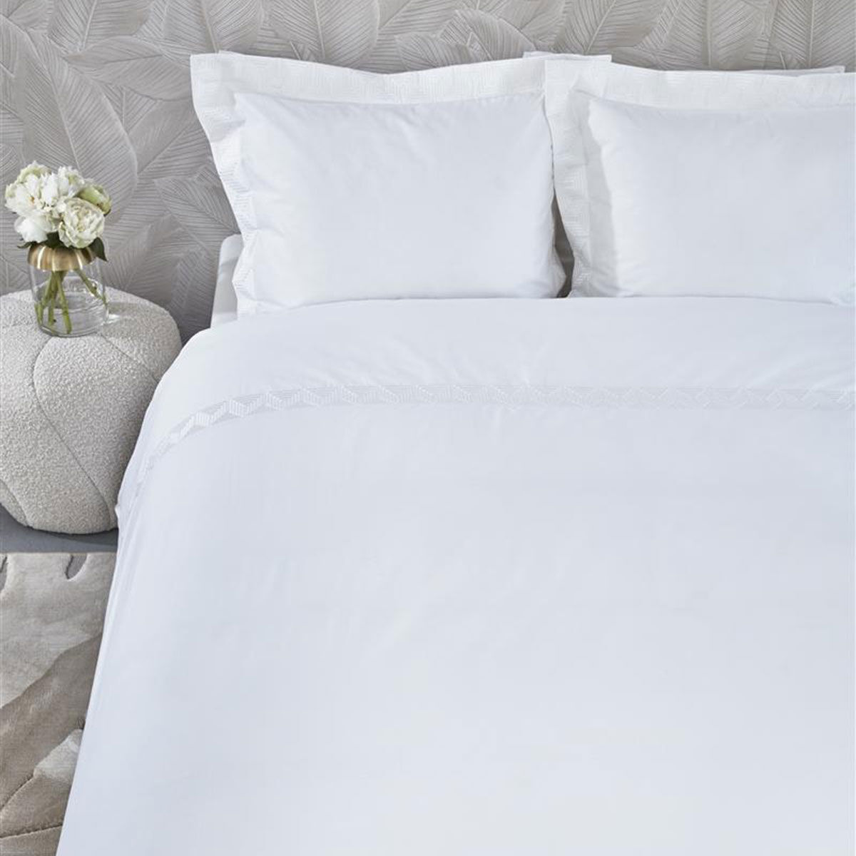 Riviera Maison Elowen White Cotton Quilt Cover Set King Price