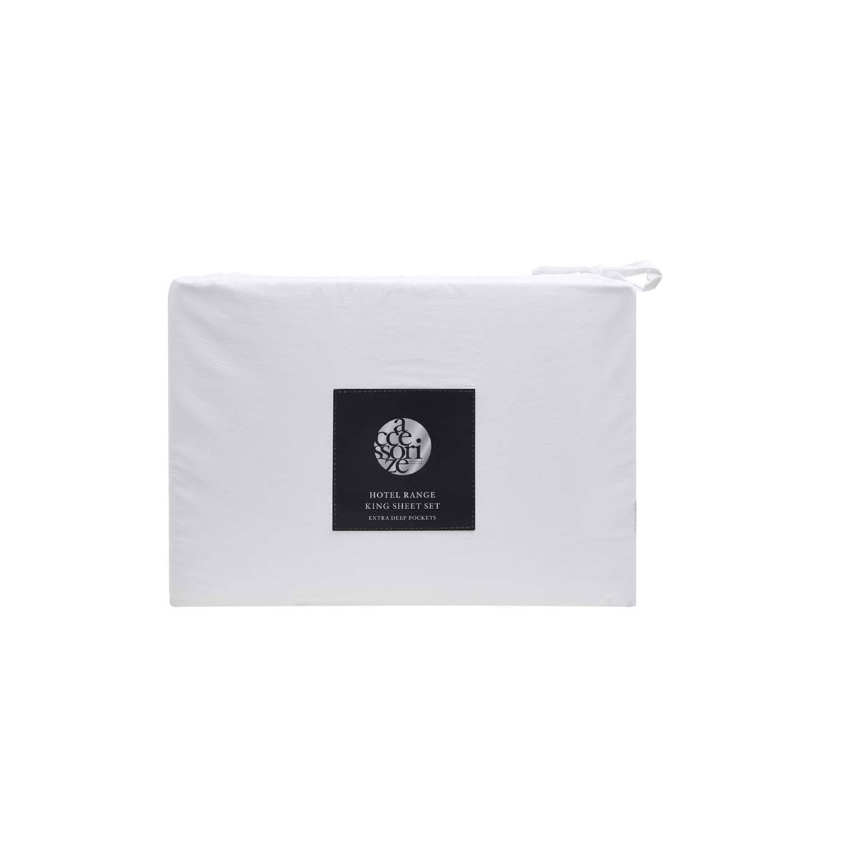 Accessorize White/Black Piped Hotel Deluxe Cotton Sheet Set Super King Price