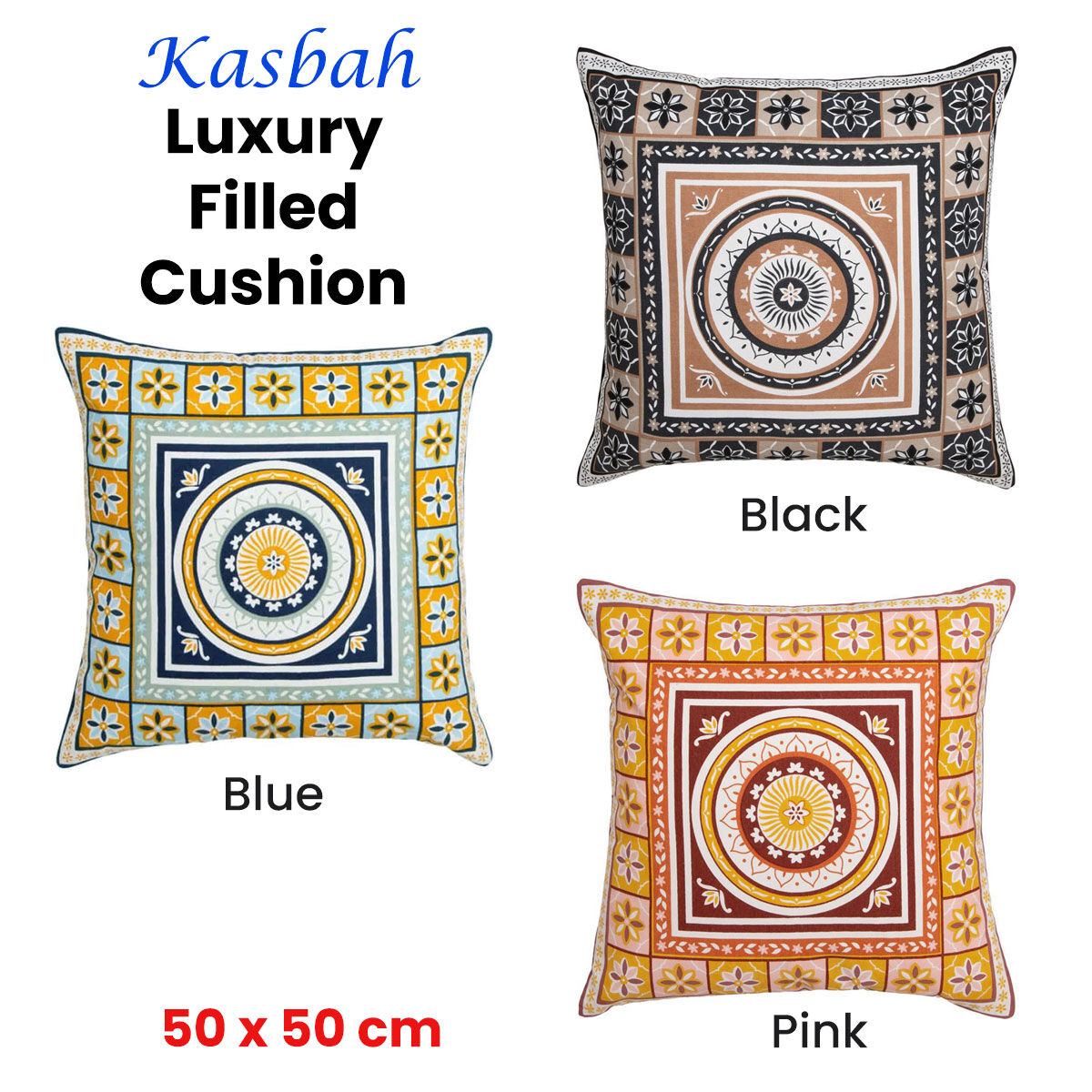 J Elliot Home Kasbah Luxury Filled Cushion 50 x 50cm Pink Price