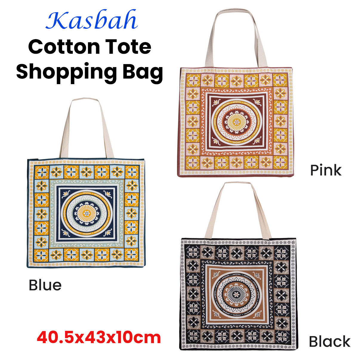 J Elliot Home Kasbah Cotton Tote Shopping Bag 40.5x43x10cm Pink Price