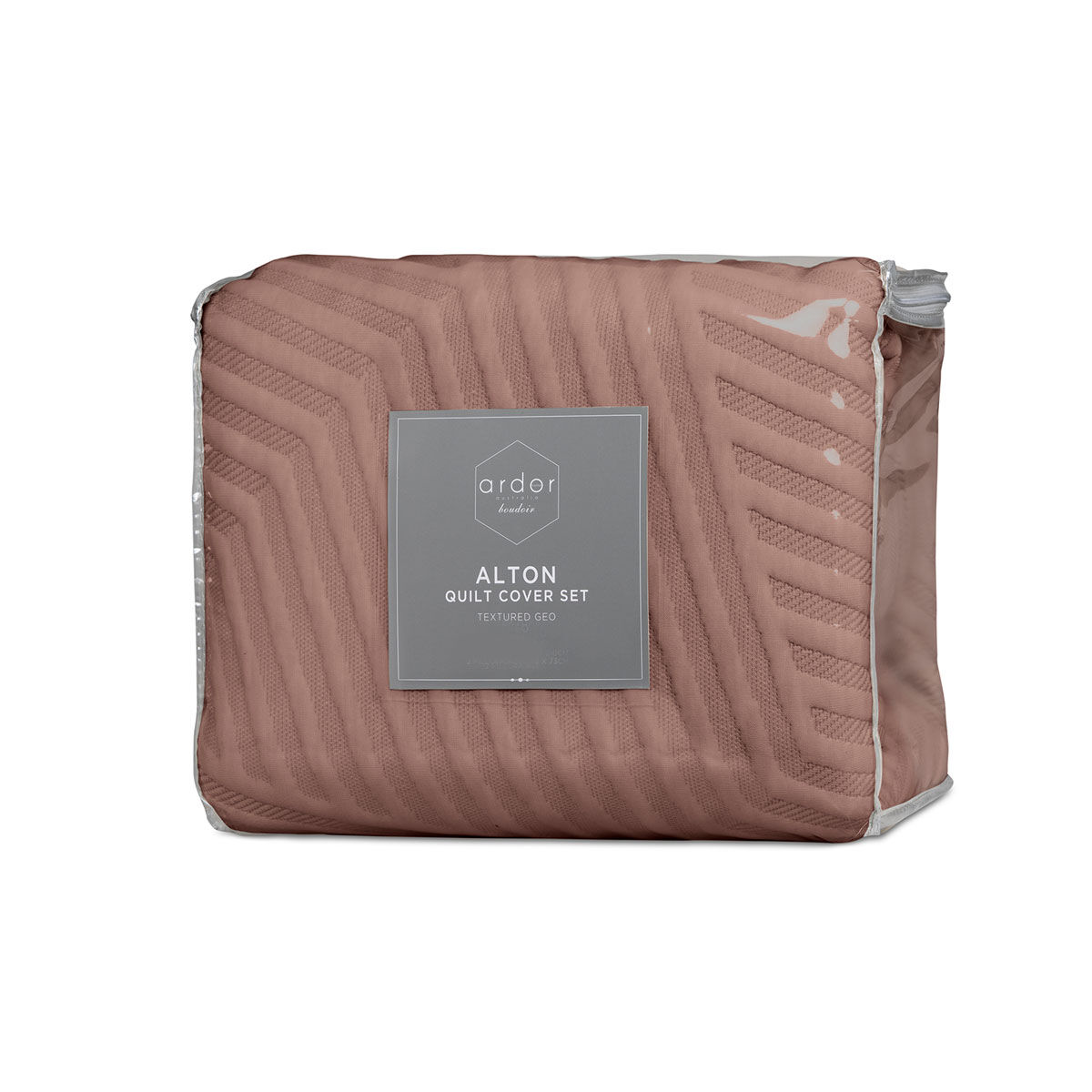 Ardor Alton Burlwood Jacquard Embossed Texture Geo Quilt Cover Set King Price