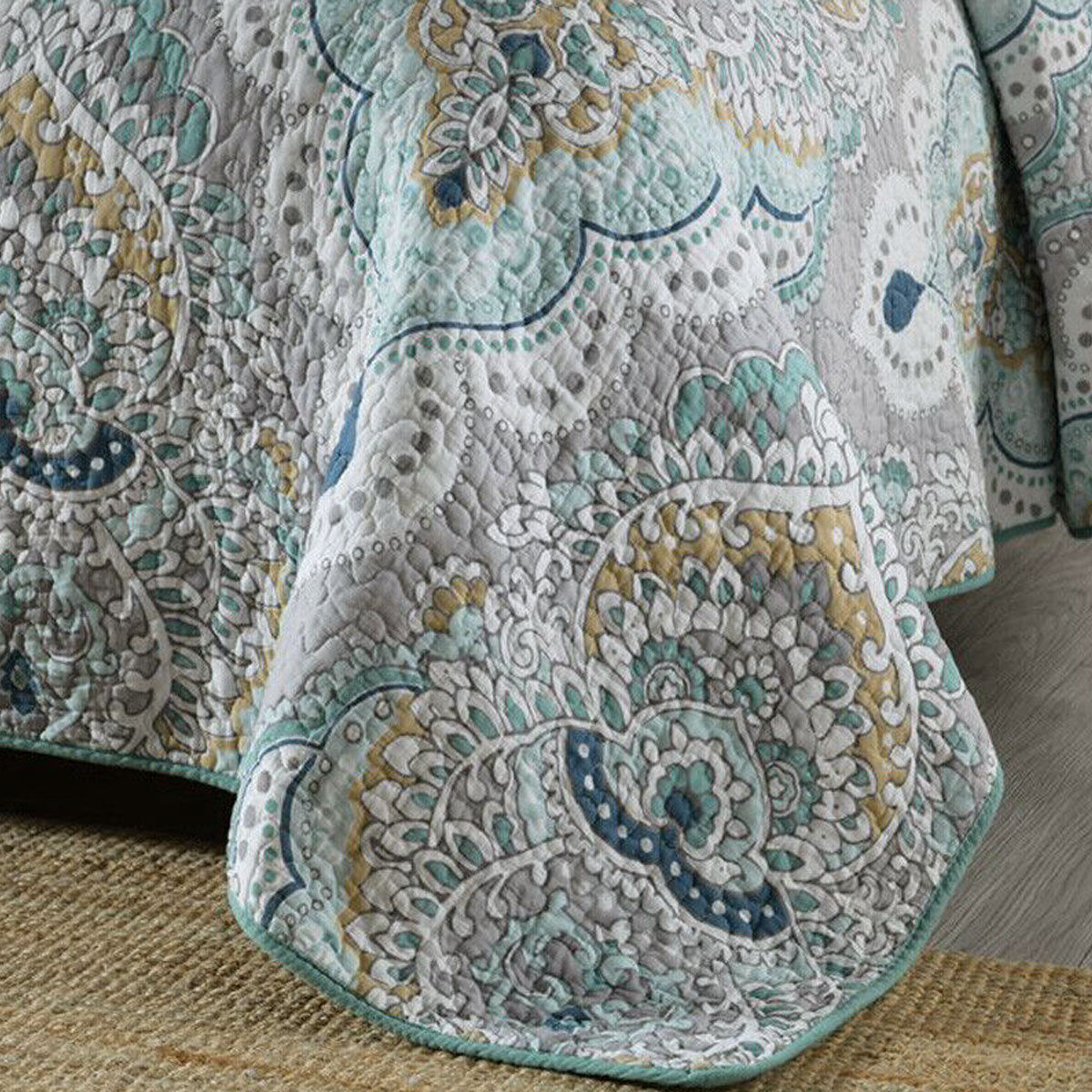100% Cotton Lightly Quilted Coverlet Set Regency Taupe Queen Price