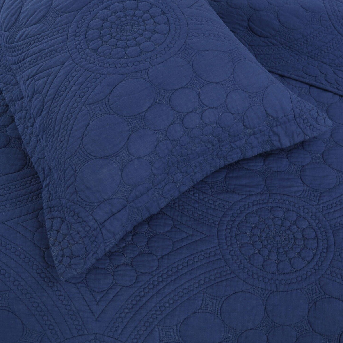 100% Cotton Lightly Quilted Coverlet Set Unity Navy Queen Price