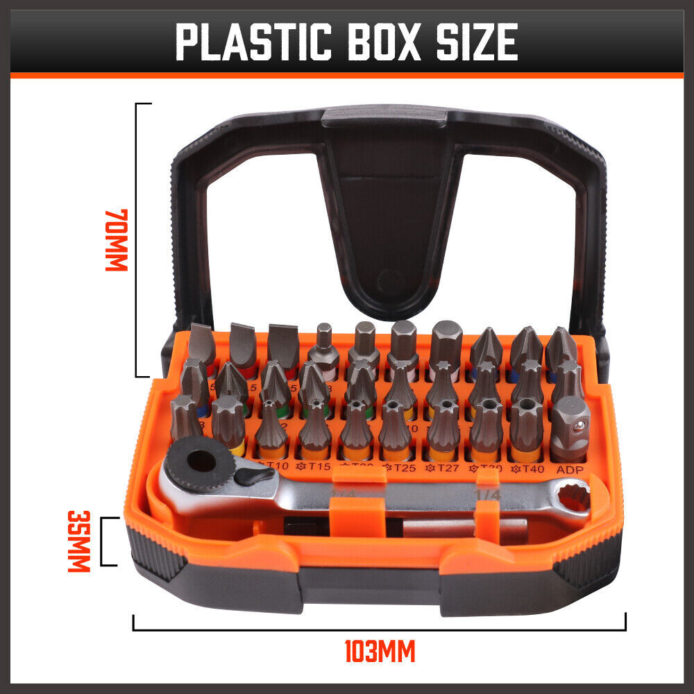 32Piece 1/4" Mini Double Head Screwdriver Bit and Ratchet Set CRV Steel Durable Price