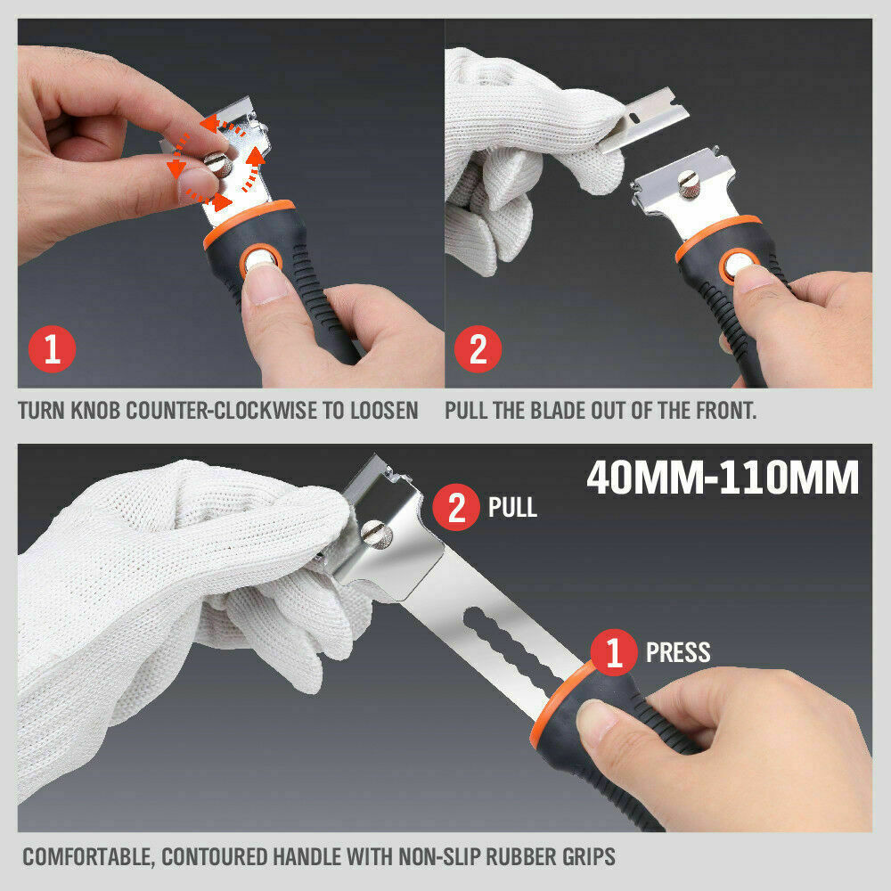 2Pc Putty Knife Set Multi-Purpose Scraper Spare Blades Paint Seal Remover Clean Price