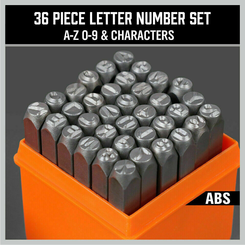 36Pc 6mm N& Capital Letter Stamp Set Punches Metal Plastic Wood Leather Price