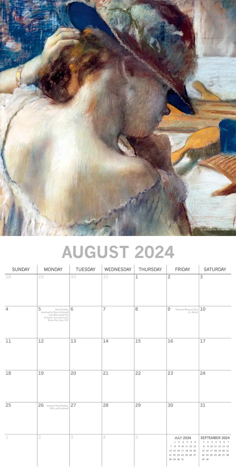 Degas - 2024 Square Wall Calendar 16 Months Arts Planner Christmas New Year Gift Price