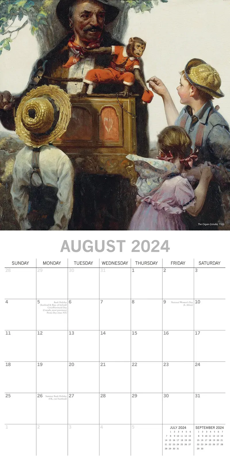 Norman Rockwell - 2024 Square Wall Calendar 16 Months Arts Planner New Year Gift Price