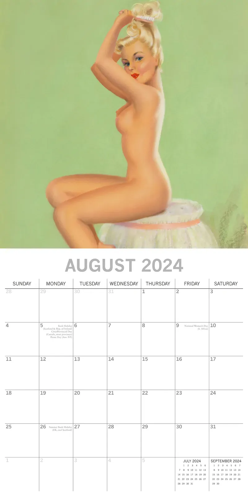 Retro Pin Ups - 2024 Square Wall Calendar 16 Months Arts Planner New Year Gift Price