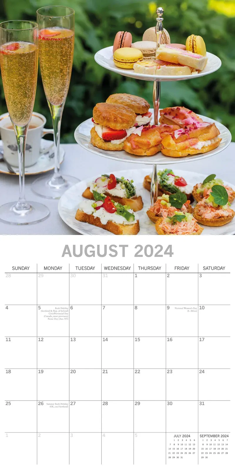 Afternoon Tea - 2024 Square Wall Calendar 16 Month Food Planner New Year Gift Price