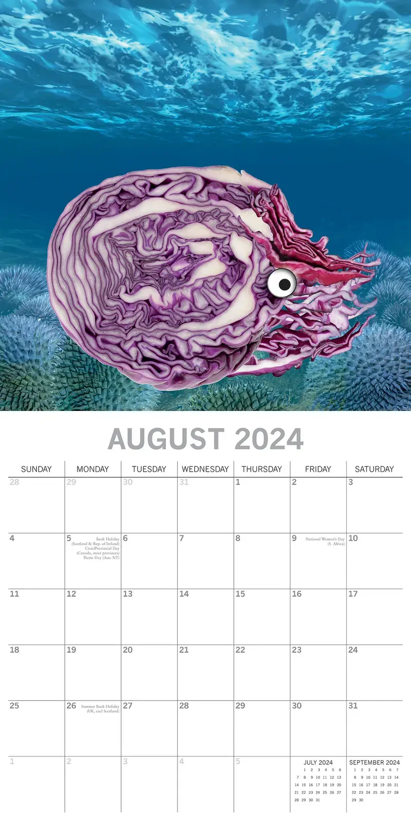 Sea Food - 2024 Square Wall Calendar 16 Months Planner Christmas New Year Gift Price