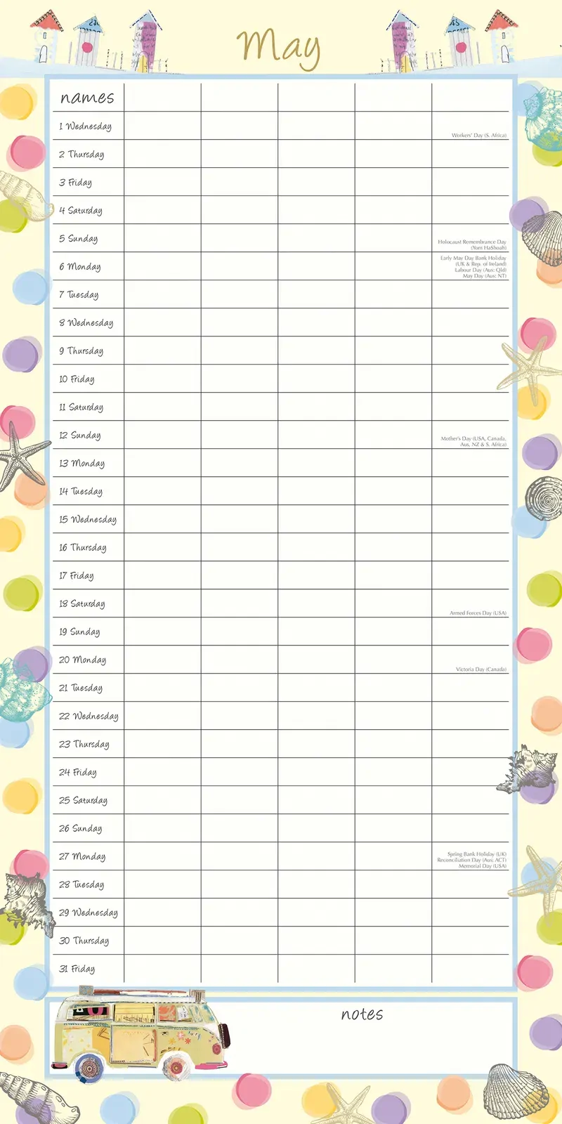 By the Sea Family Organiser - 2024 Square Wall Calendar 16 Months School Planner Price