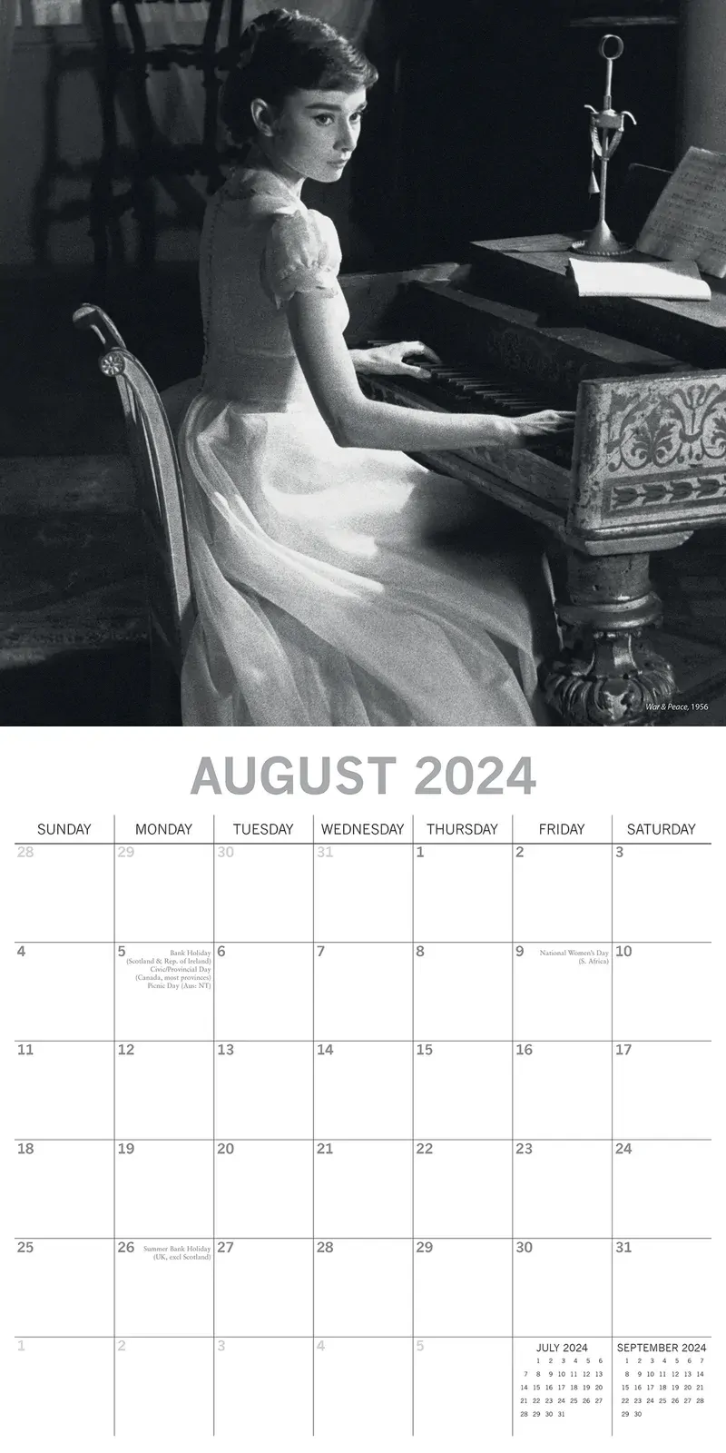 Audrey Hepburn - 2024 Square Wall Calendar 16 Months Planner Xmas New Year Gift Price