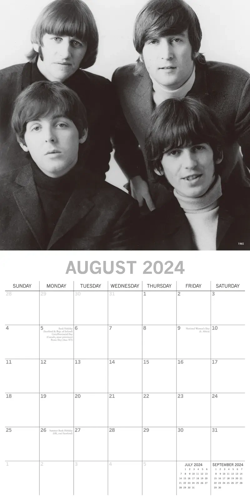 The Beatles - 2024 Square Wall Calendar 16 Month Planner Christmas New Year Gift Price