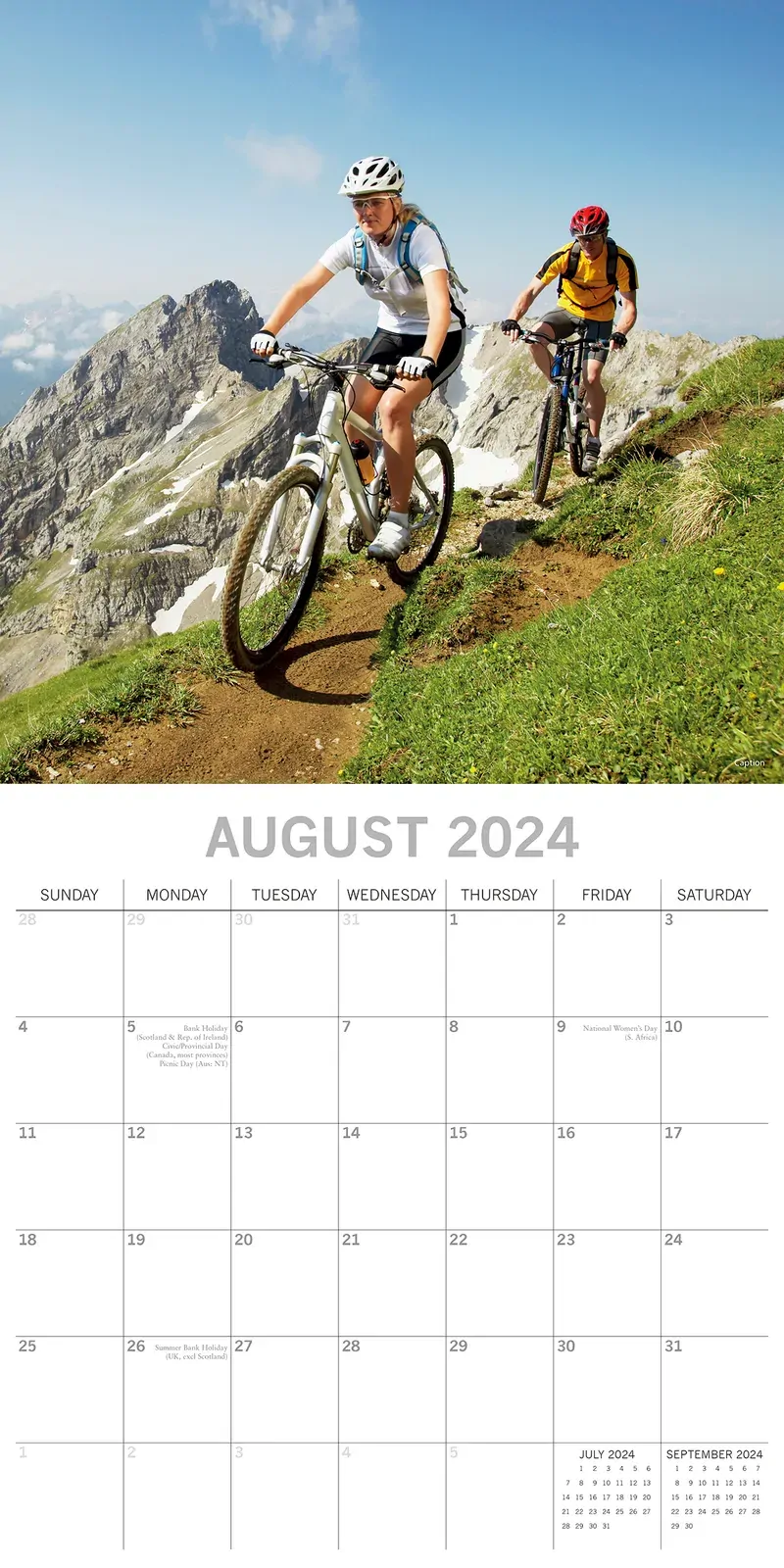 Mountain Biking - 2024 Square Wall Calendar 16 Months Lifestyle Planner New Year Price
