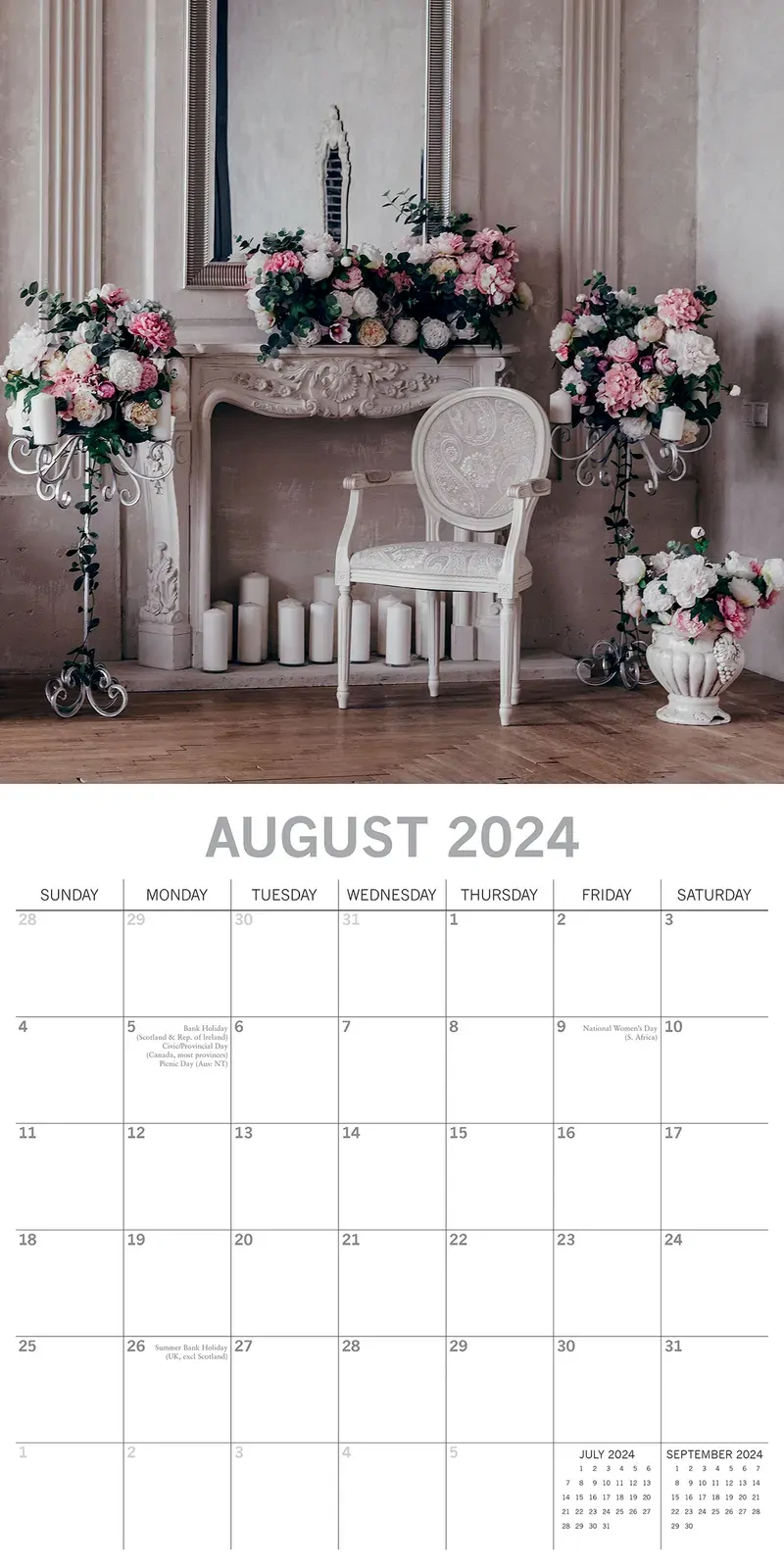 Shabby Chic - 2024 Square Wall Calendar 16 Month Lifestyle Planner New Year Gift Price