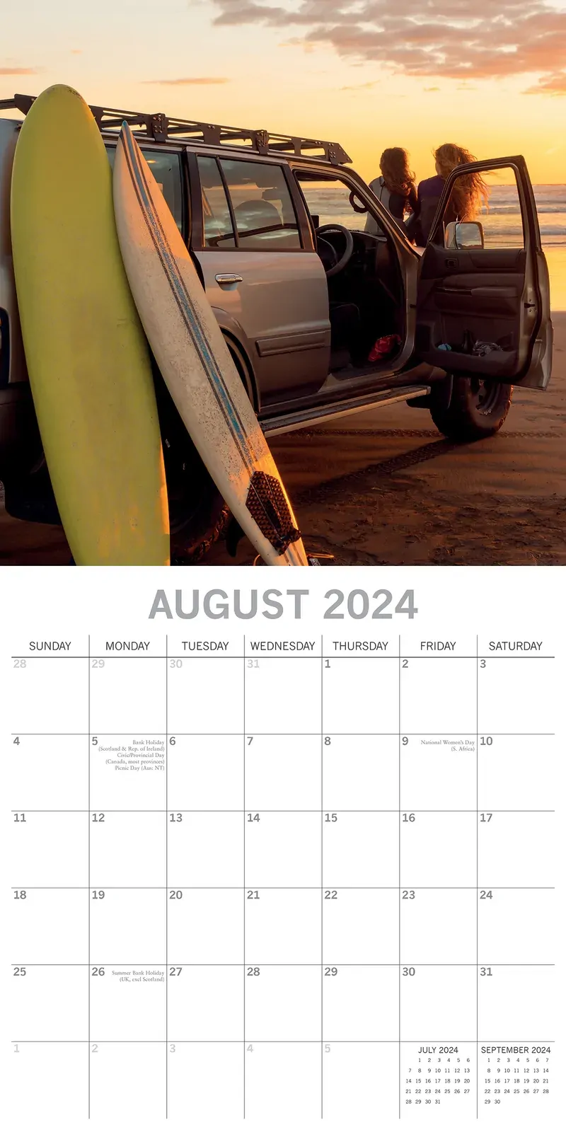 Surf Life - 2024 Square Wall Calendar 16 Months Lifestyle Planner New Year Gift Price