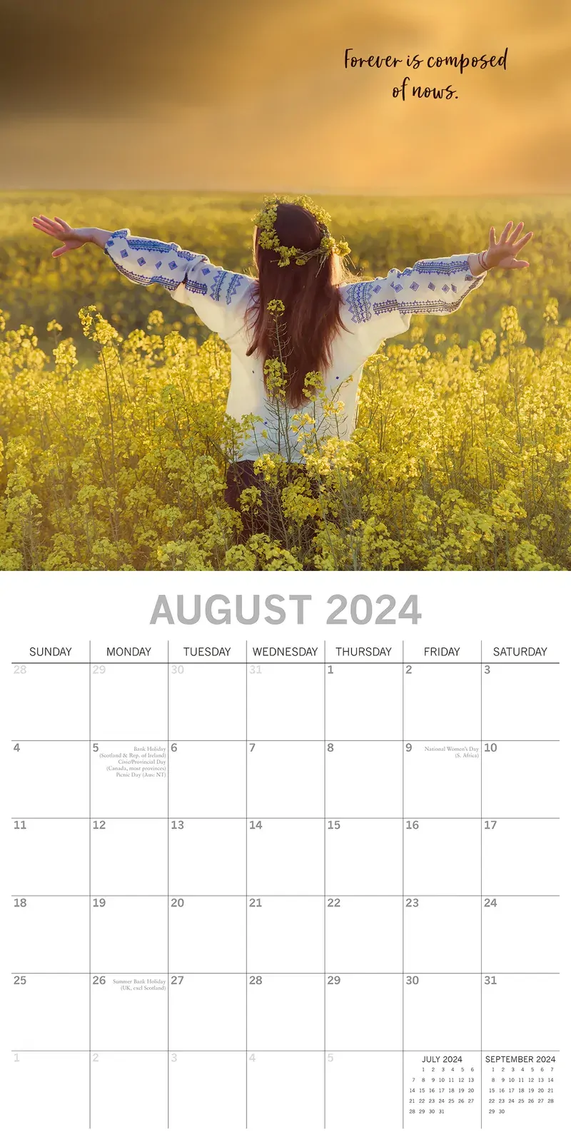 Carpe Diem - 2024 Square Wall Calendar 16 Months Planner Christmas New Year Gift Price