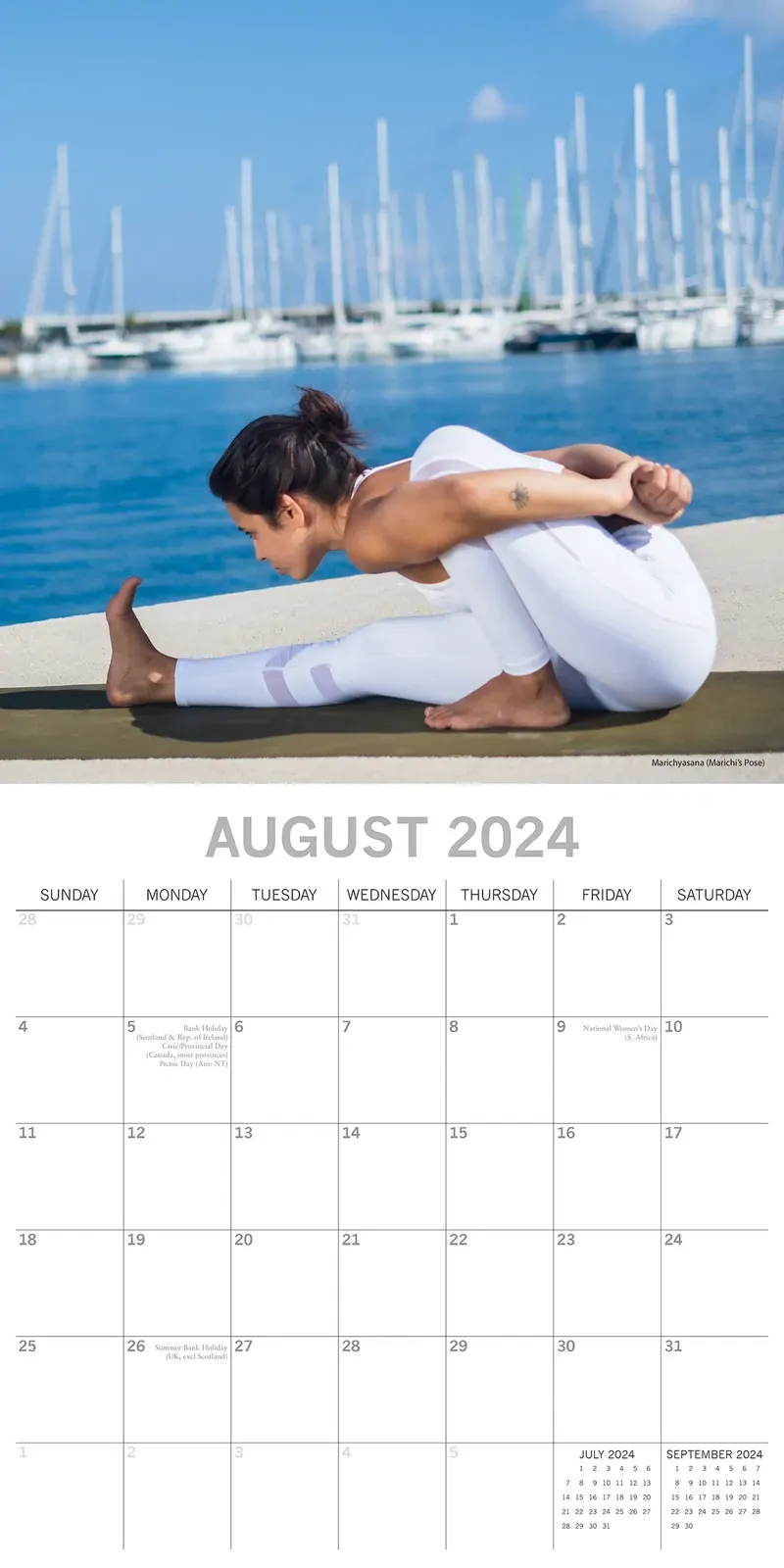 Yoga 2024 Square Wall Calendar 16 Months Premium Planner Christmas New Year Gift Price