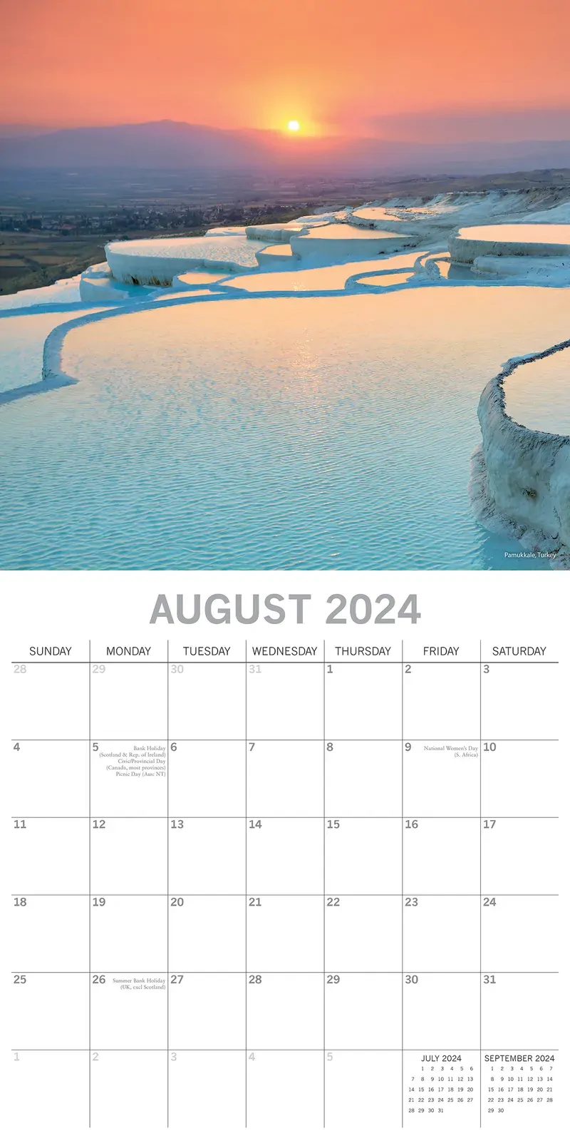 Natural Wonders - 2024 Square Wall Calendar 16 Months Planner Xmas New Year Gift Price