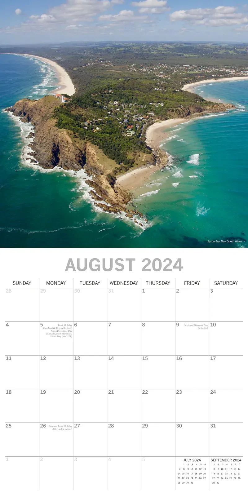Coastlines of Australia 2024 Square Wall Calendar 16 Month Planner New Year Gift Price