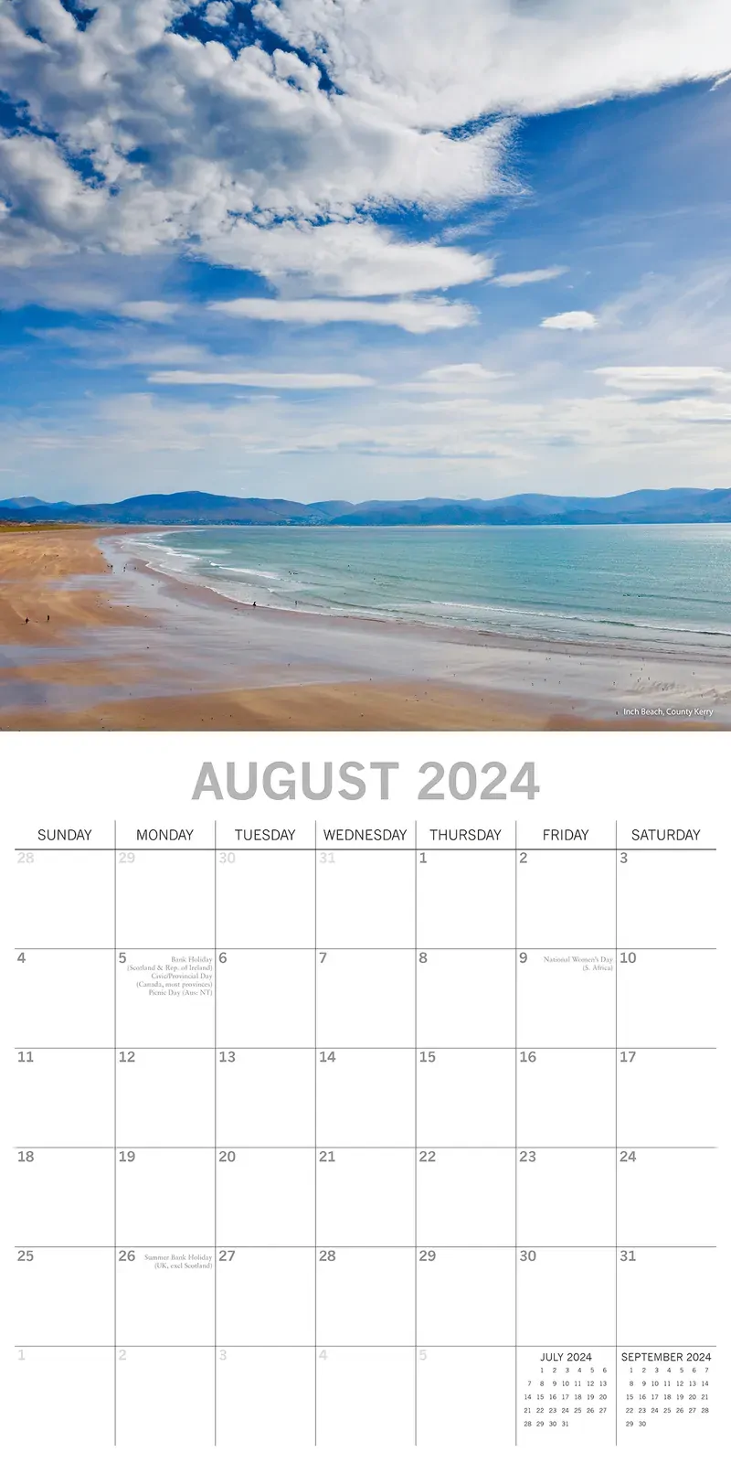 Coastlines of Ireland - 2024 Square Wall Calendar 16 Month Planner New Year Gift Price