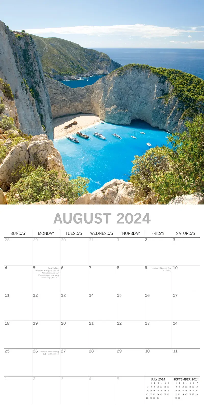Greek Islands 2024 Square Wall Calendar 16 Month Planner Christmas New Year Gift Price