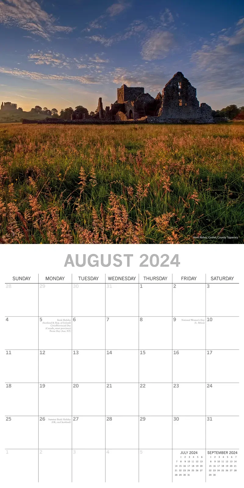 Ireland - 2024 Square Wall Calendar 16 Months Premium Planner Xmas New Year Gift Price