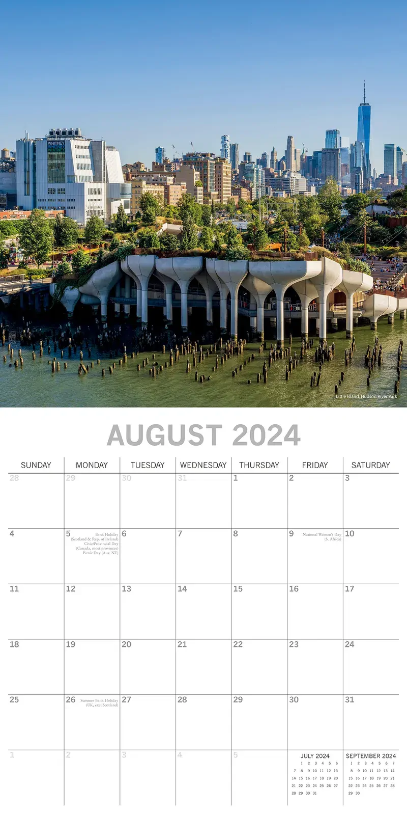 New York - 2024 Square Wall Calendar 16 Month Premium Planner Xmas New Year Gift Price