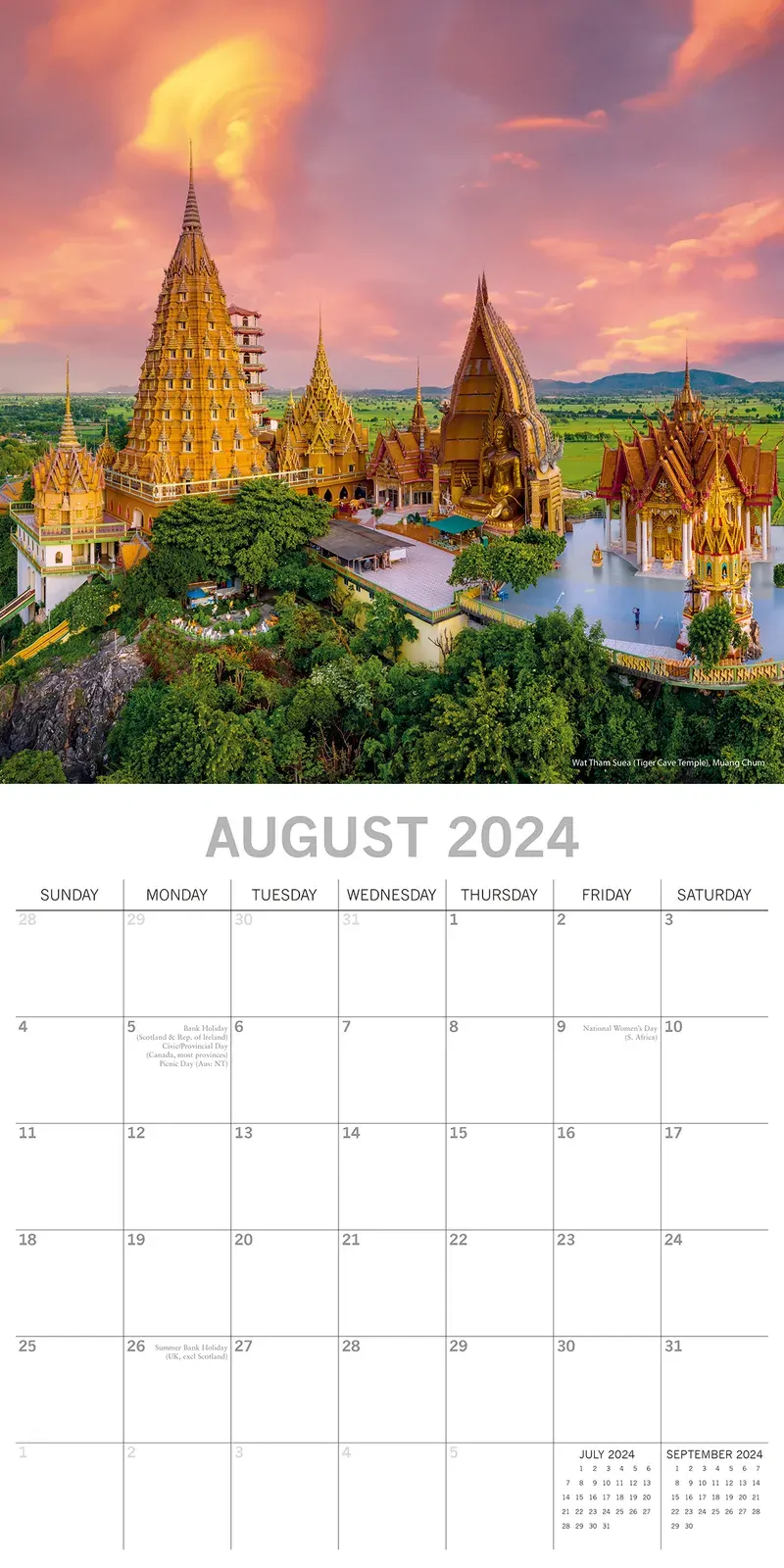 Thailand - 2024 Square Wall Calendar 16 Month Premium Planner Xmas New Year Gift Price