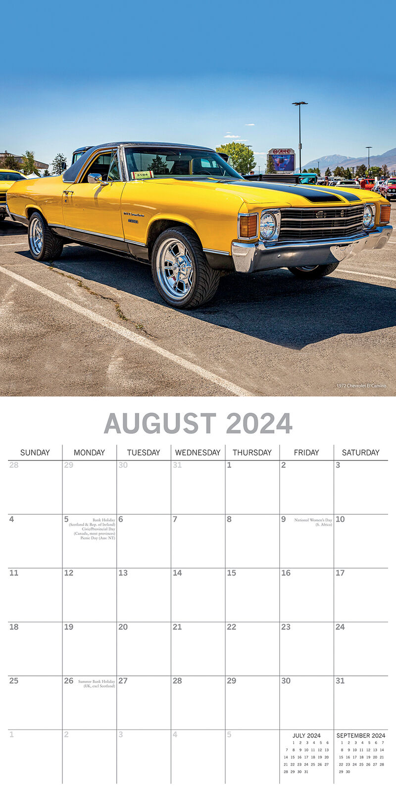 American Muscle Cars - 2024 Square Wall Calendar 16 Months Planner New Year Gift Price