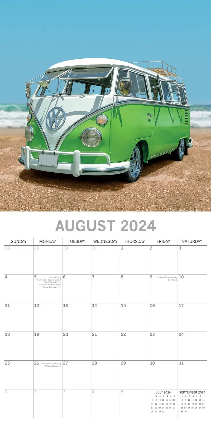 Camper Vans - 2024 Square Wall Calendar 16 Month Planner Christmas New Year Gift Price