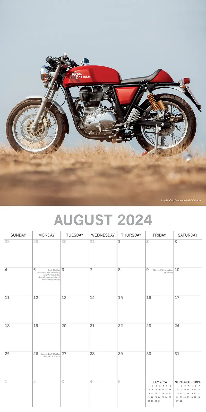 Classic Bikes 2024 Square Wall Calendar 16 Month Planner Christmas New Year Gift Price